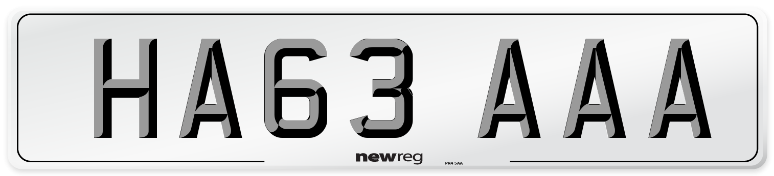 HA63 AAA Number Plate from New Reg